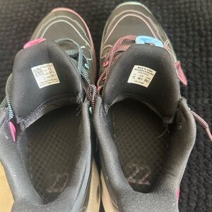 Men's Athletic Shoes - Black with Pink and Blue Accents